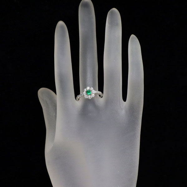 Pt900 エメラルド ダイヤモンド リング 0.17ct D0.68ct