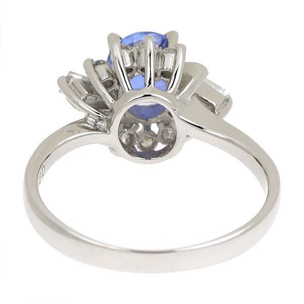 Pt900 サファイア ダイヤモンド リング 0.95ct D0.24ct