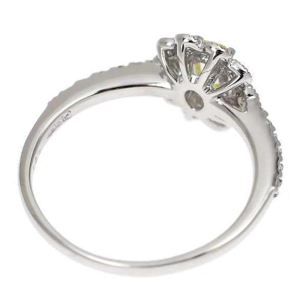 Pt900 オーバルローズカット ダイヤモンド リング 0.362ct D0.20ct