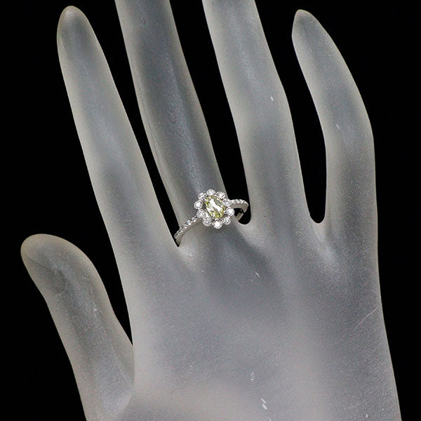 Pt900 オーバルローズカット ダイヤモンド リング 0.362ct D0.20ct