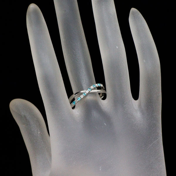 Pt900 パライバトルマリン ダイヤモンド リング 0.10ct D0.09ct