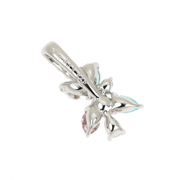K18WG パライバトルマリン 天然ピンク/カラーレスダイヤ ペンダントトップ PD0.13ct D0.15ct