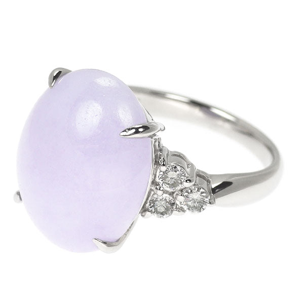 Pt900 ラベンダー 翡翠 ダイヤモンド リング 14.00ct D0.36ct