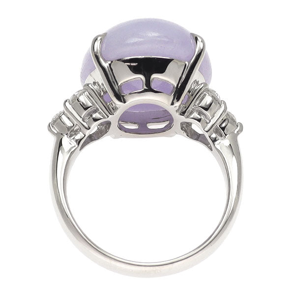 Pt900 ラベンダー 翡翠 ダイヤモンド リング 14.00ct D0.36ct
