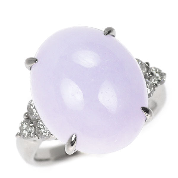 Pt900 ラベンダー 翡翠 ダイヤモンド リング 14.00ct D0.36ct