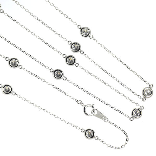 K18WG ダイヤモンド ステーション ネックレス 2.68ct