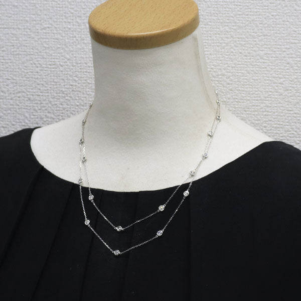 K18WG ダイヤモンド ステーション ネックレス 2.68ct