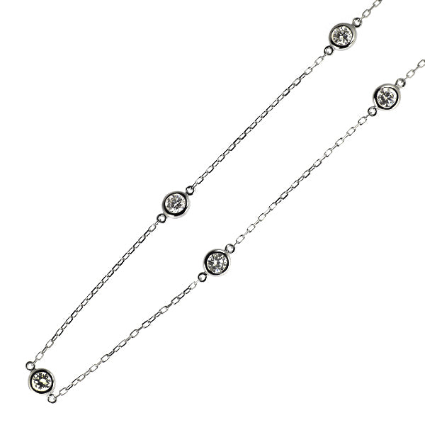 K18WG ダイヤモンド ステーション ネックレス 2.68ct