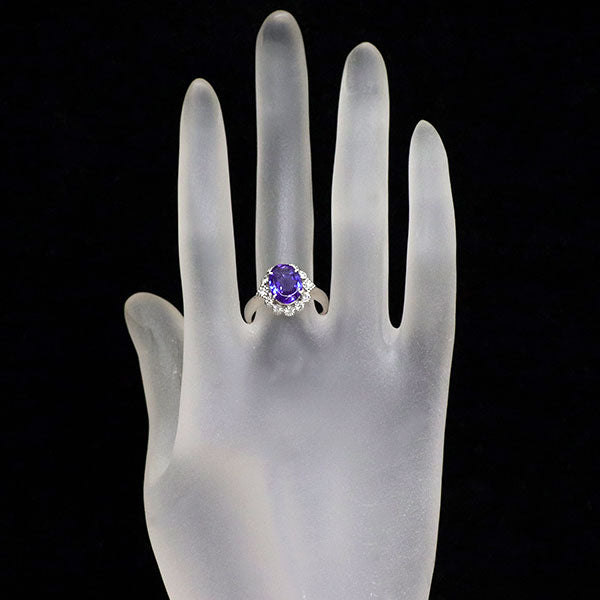 Pt900 タンザナイト ダイヤモンド リング 2.060ct D0.33ct