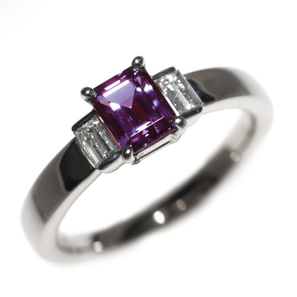 希少 Pt900 ブラジル産 アレキサンドライト ダイヤモンド リング 0.80ct D0.18ct