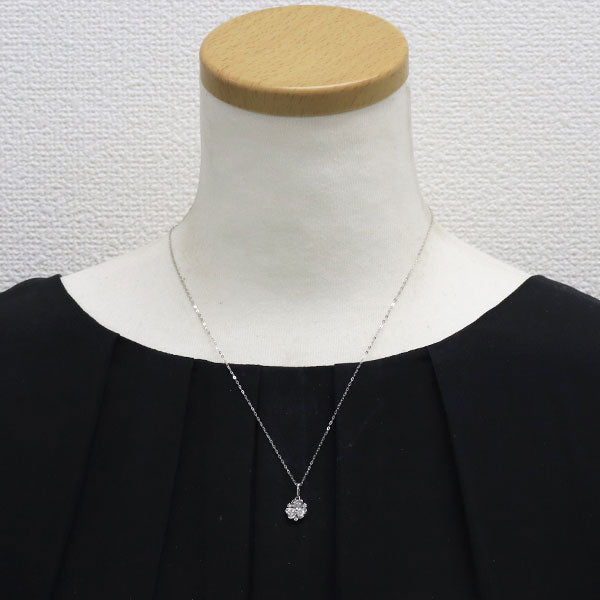 Pt900/ Pt850 ダイヤモンド ペンダントネックレス 0.50ct クローバー