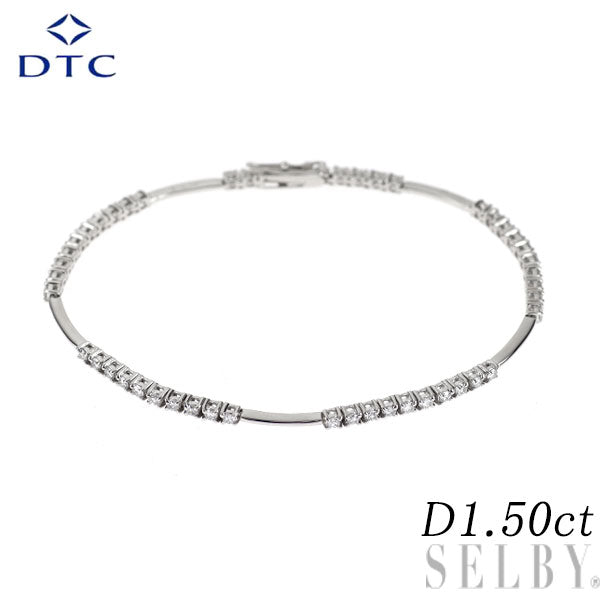 DTC K18WG ダイヤモンド ブレスレット 1.50ct LINE