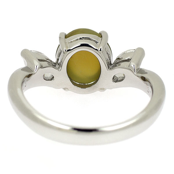Pt900 クリソベリル キャッツアイ ダイヤモンド リング 2.763ct D0.43ct