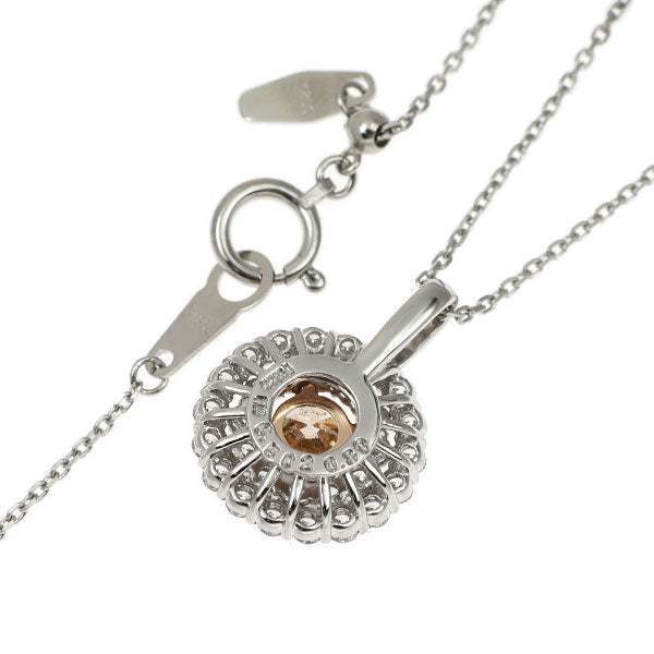 Pt900/K18PG/ Pt850 ダイヤモンド ペンダントネックレス 0.502ct D0.39ct
