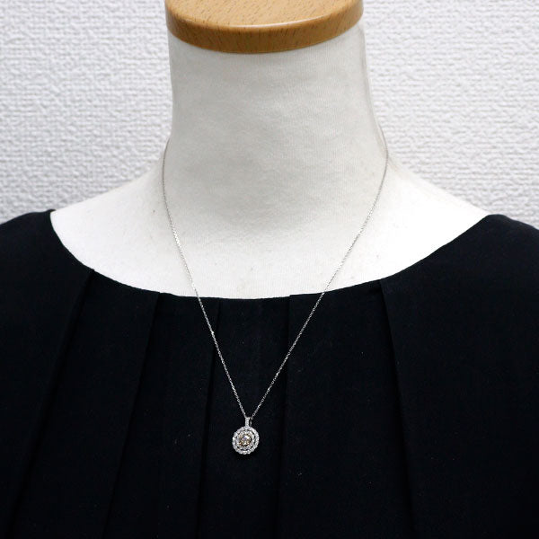Pt900/K18PG/ Pt850 ダイヤモンド ペンダントネックレス 0.502ct D0.39ct