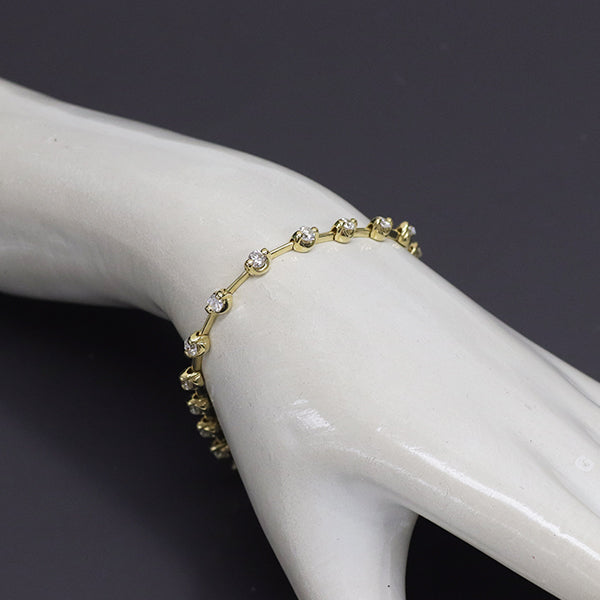 K18YG ダイヤモンド ステーション ブレスレット 2.00ct