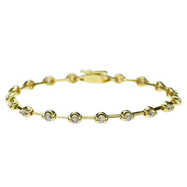 K18YG ダイヤモンド ステーション ブレスレット 2.00ct