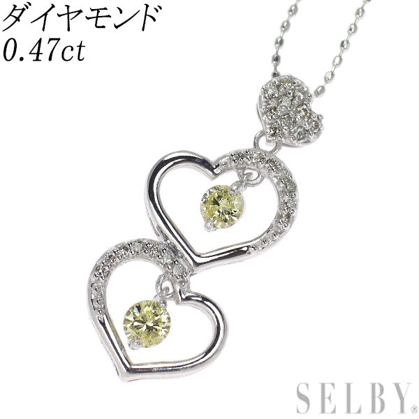 K18WG ダイヤモンド ペンダントネックレス 0.47ct ハート