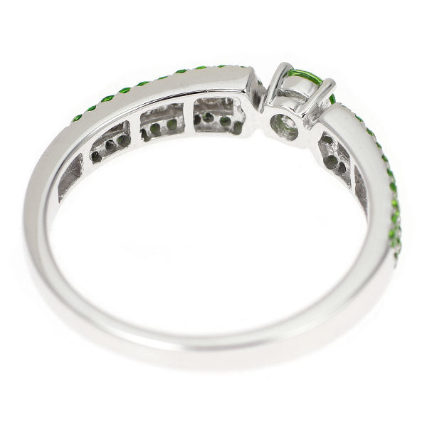希少 K18WG デマントイドガーネット ダイヤモンド リング 0.20ct D0.10ct G0.27ct