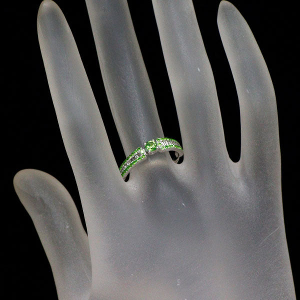 希少 K18WG デマントイドガーネット ダイヤモンド リング 0.20ct D0.10ct G0.27ct