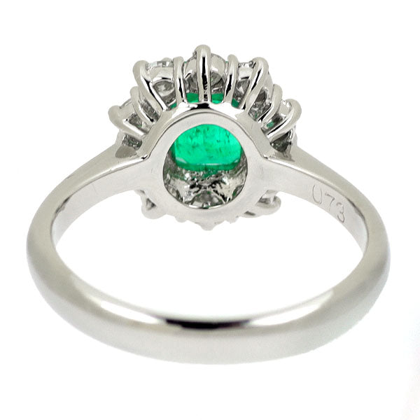 Pt900 エメラルド ダイヤモンド リング 0.73ct D0.55ct