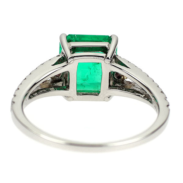 Pt950/K18PG エメラルド 天然ピンク/カラーレス ダイヤモンド リング 1.65ct PD0.075ct D0.169ct
