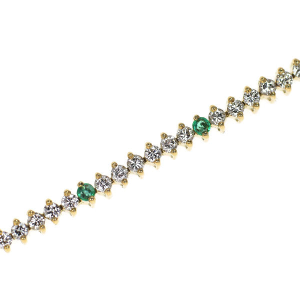 K18YG エメラルド ダイヤモンド ブレスレット 0.29ct D1.54ct