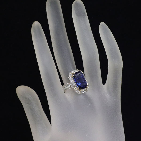 Pt900/K18YG スリランカ産 サファイア ダイヤモンド リング 9.330ct D2.71ct
