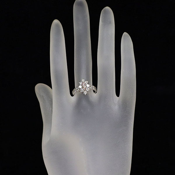 希少 Pt900 天然ピンク ダイヤモンド リング 0.233ct D0.81ct