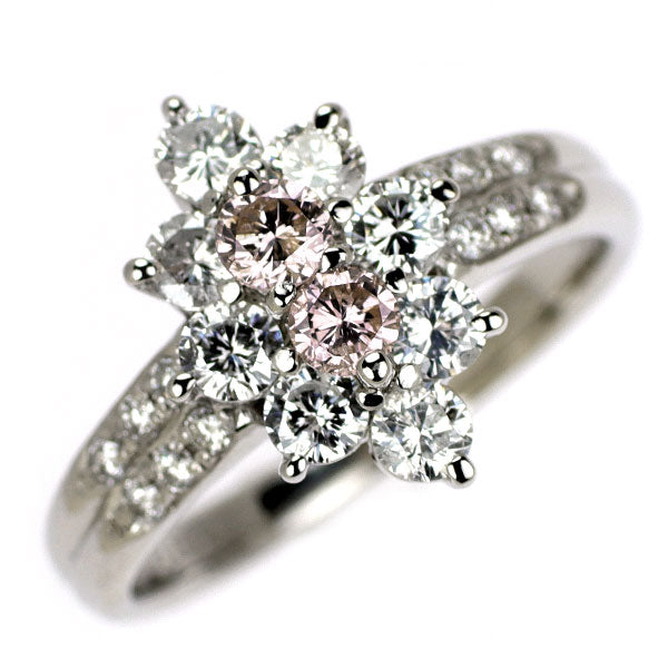 希少 Pt900 天然ピンク ダイヤモンド リング 0.233ct D0.81ct