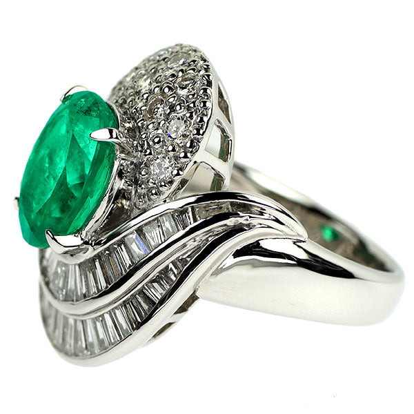 Pt900 エメラルド ダイヤモンド リング 3.11ct D1.58ct