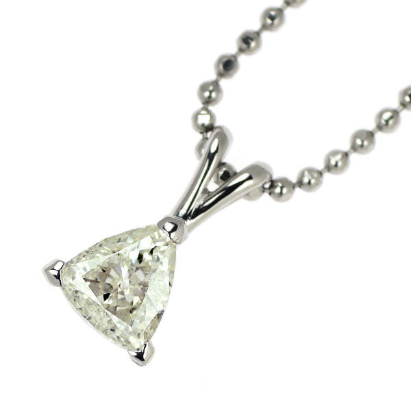 Pt850 トリリアントカット ダイヤモンド ペンダントネックレス 1.01ct