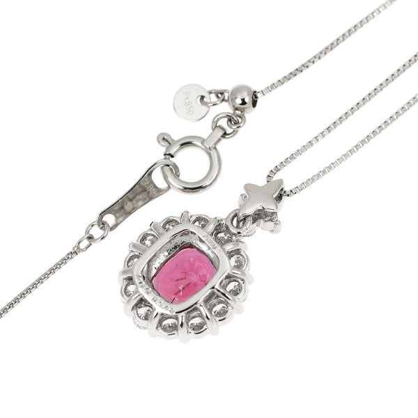 Pt900/ Pt850 非加熱 ルビー ダイヤモンド ペンダントネックレス 1.00ct D0.43ct