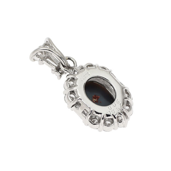 Pt900 ブラックオパール ダイヤモンド ペンダントトップ 0.68ct D0.52ct