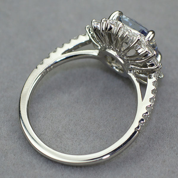Pt900 スリランカ産非加熱バイカラーサファイア ダイヤモンド リング 2.53ct D0.65ct