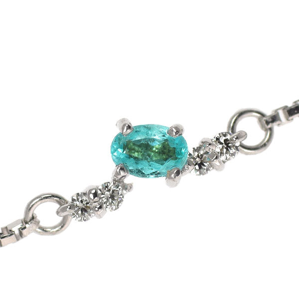 K18WG パライバトルマリン ダイヤモンド ブレスレット 0.20ct D0.12ct