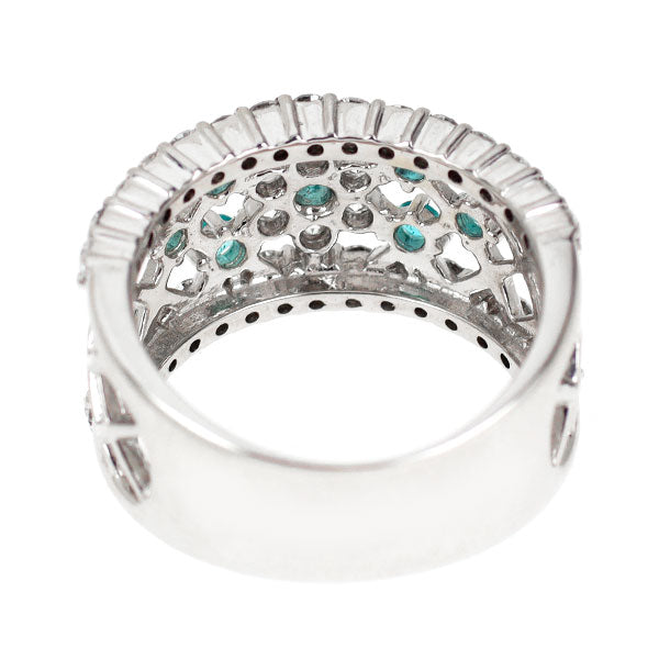 Pt900 パライバ トルマリン ダイヤモンド リング 0.23ct D0.88ct 希少 フラワー