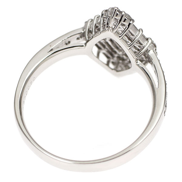 Pt900 マーキス ダイヤモンド リング 0.30ct D0.70ct