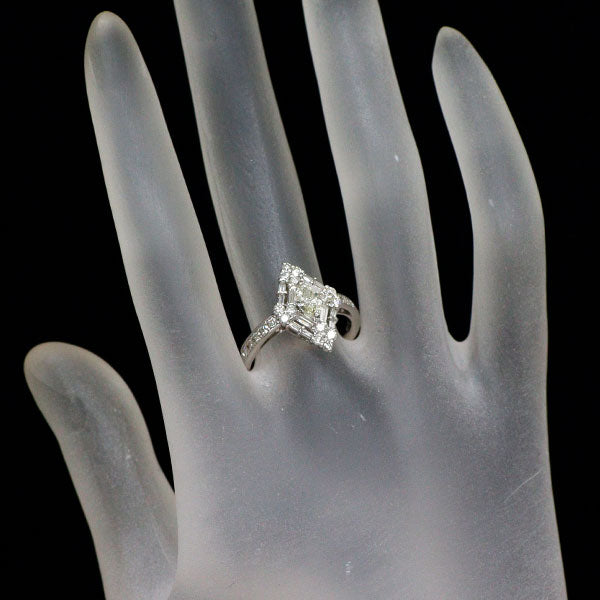 Pt900 マーキス ダイヤモンド リング 0.30ct D0.70ct