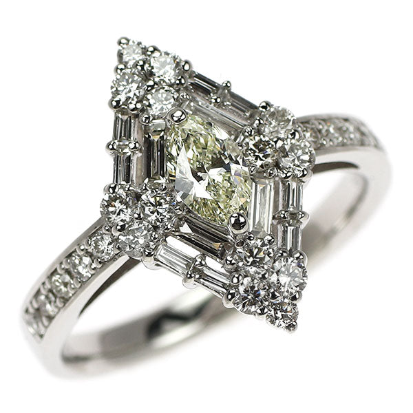 Pt900 マーキス ダイヤモンド リング 0.30ct D0.70ct