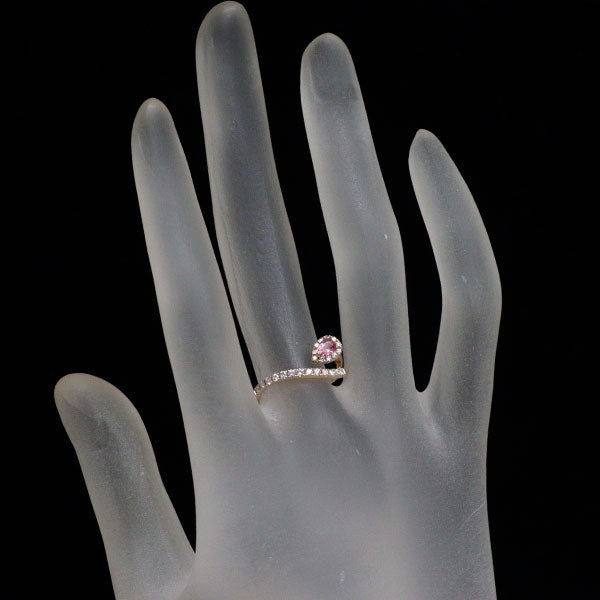 K18PG パパラチアサファイア ダイヤモンド リング 0.202ct D0.21ct
