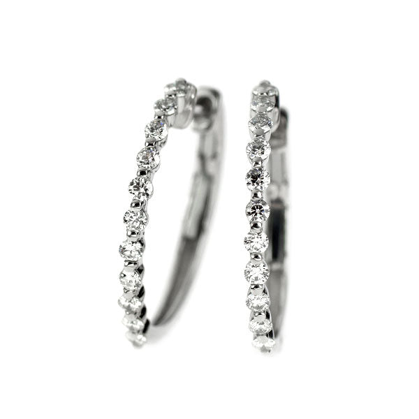 Pt900 ダイヤモンド ピアス 0.50ct フープ