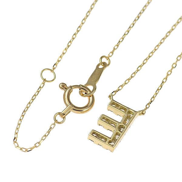 K18YG ダイヤモンド ペンダントネックレス 0.15ct イニシャル「E」