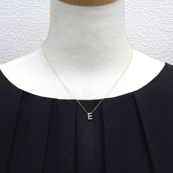 K18YG ダイヤモンド ペンダントネックレス 0.15ct イニシャル「E」