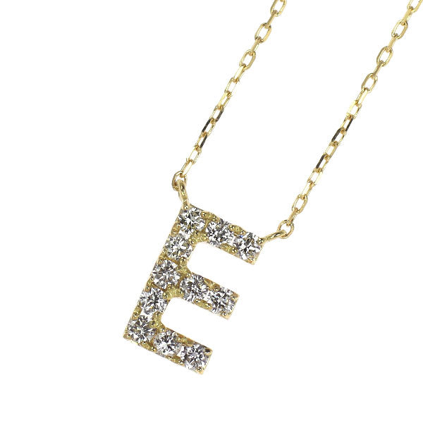 K18YG ダイヤモンド ペンダントネックレス 0.15ct イニシャル「E」