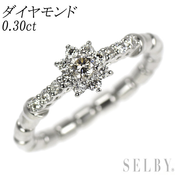 Pt900 ダイヤモンド リング 0.30ct 伸縮式