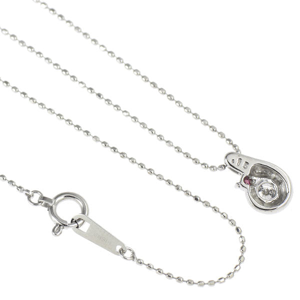 K18WG トリートピンク/カラーレス ダイヤモンド ペンダントネックレス 0.15ct