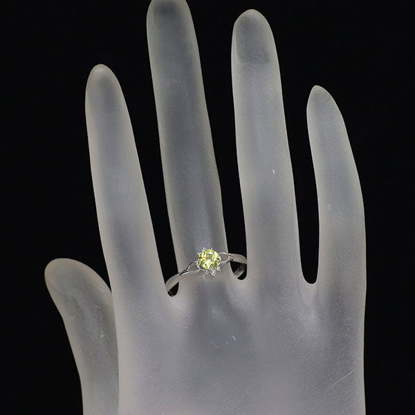 K18WG スフェーン ダイヤモンド リング 0.50ct D0.04ct 希少