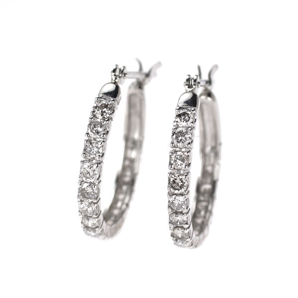 Pt900 ダイヤモンド ピアス 1.00ct フープ