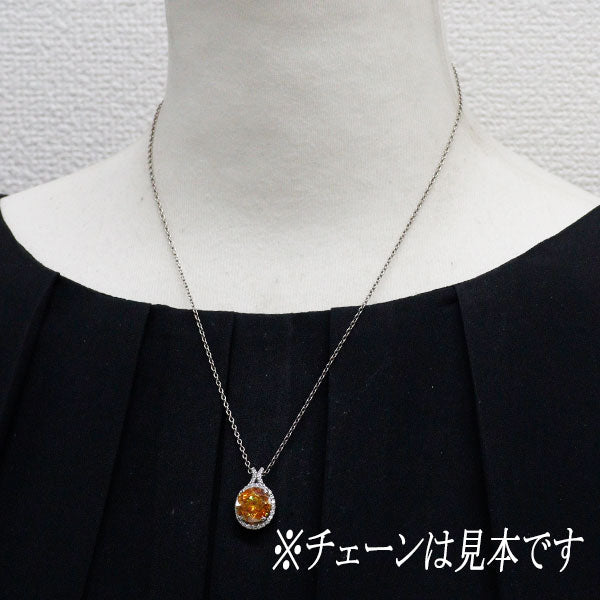 Pt900 スファレライト ダイヤモンド ペンダントトップ 5.91ct D0.30ct